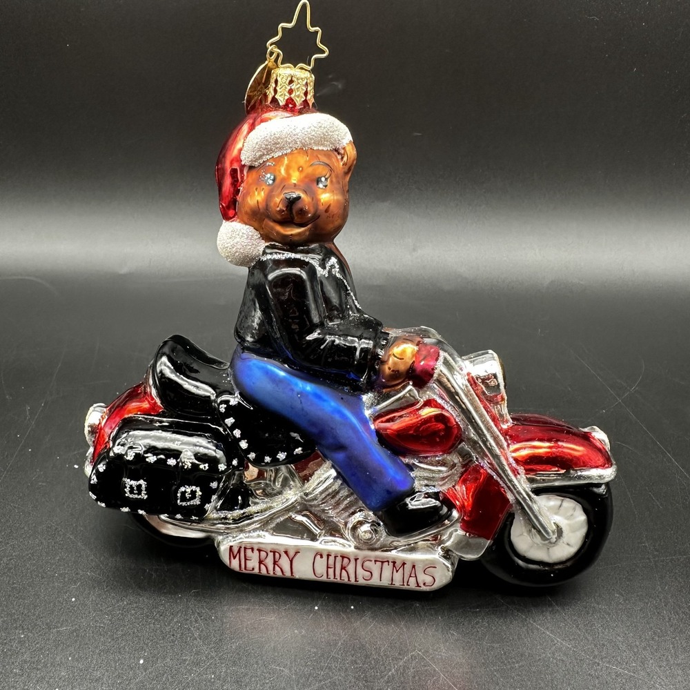 2006 CHRISTOPHER RADKO BIKER BEAR 5" ORNAMENT MOTORCYCLE BEAR‎